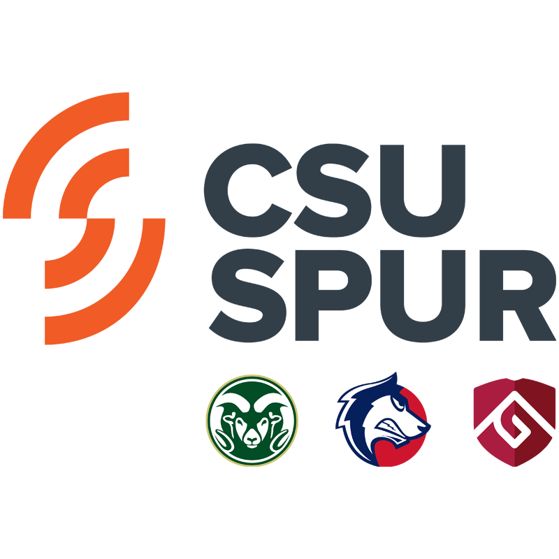 Stacked CSU Spur logo with campus indicators