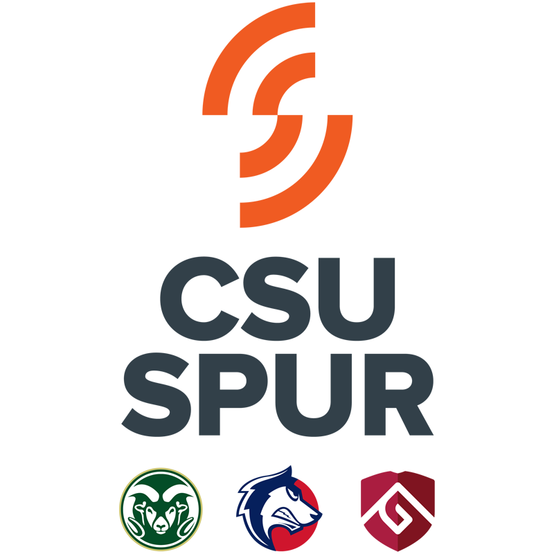 Vertical CSU Spur logo with campus indicators