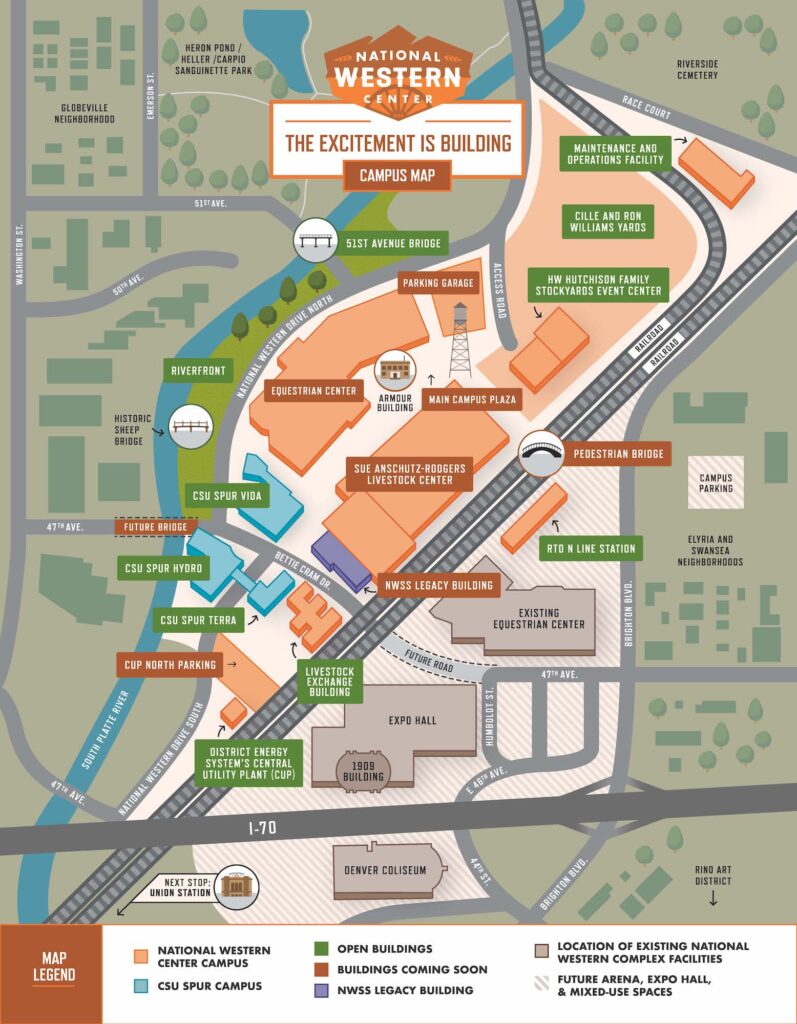Map of the National Western Center campus.