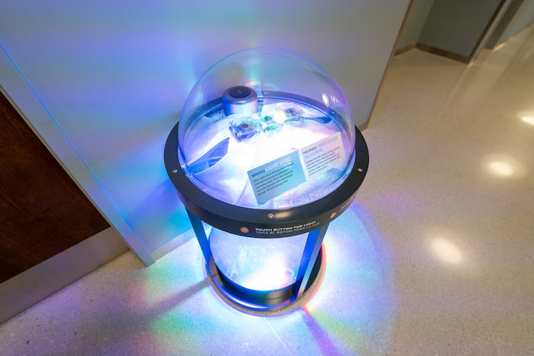 Domed exhibit explaining water and light.